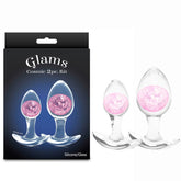 Glams Cosmic Clear/Pink Butt Plugs - Set of 2 Sizes - ANAL TOYS - Mr and Mrs D's
