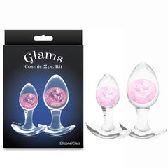 Glams Cosmic Clear/Pink Butt Plugs - Set of 2 Sizes - ANAL TOYS - Mr and Mrs D's