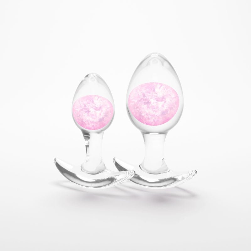 Glams Cosmic Clear/Pink Butt Plugs - Set of 2 Sizes - ANAL TOYS - Mr and Mrs D's