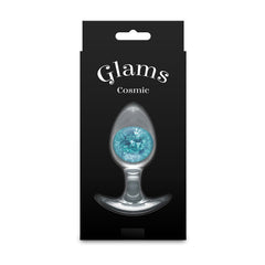 Glams Cosmic Medium Butt Plug - Clear/Blue 9.5 cm - ANAL TOYS - Mr and Mrs D's