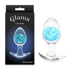 Glams Cosmic Medium Butt Plug - Clear/Blue 9.5 cm - ANAL TOYS - Mr and Mrs D's