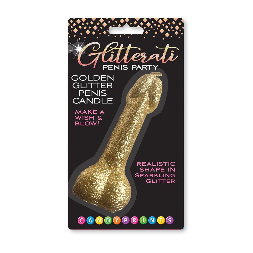 Glitterati Gold Glitter Penis Candle - Gold 10 cm Penis Party Candle - Mr and Mrs D's