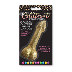 Glitterati Gold Glitter Penis Candle - Gold 10 cm Penis Party Candle - Mr and Mrs D's
