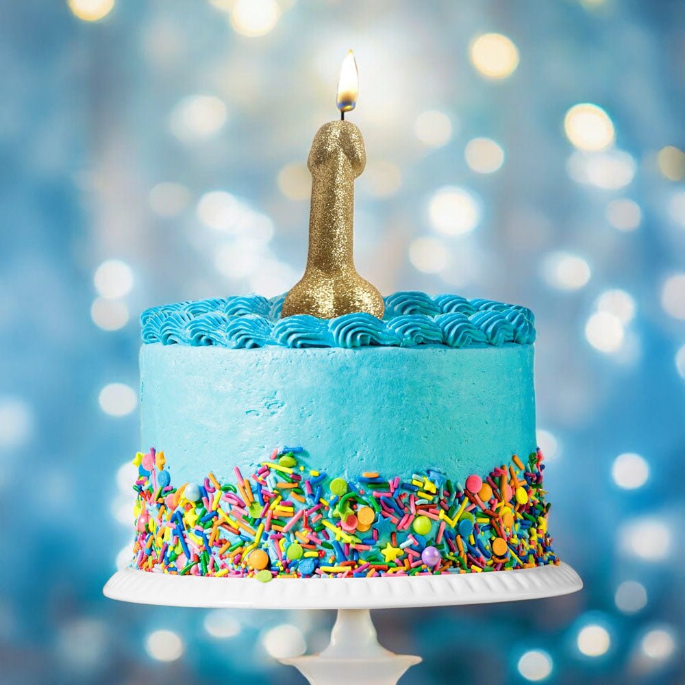 Glitterati Gold Glitter Penis Candle - Gold 10 cm Penis Party Candle - Mr and Mrs D's