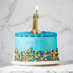 Glitterati Gold Glitter Penis Candle - Gold 10 cm Penis Party Candle - Mr and Mrs D's