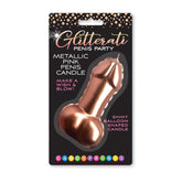 Glitterati Metallic Pink Penis Candle - Rose Gold 10 cm Penis Party Candle - Mr and Mrs D's