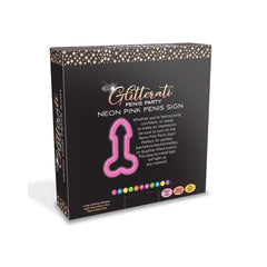 Glitterati Neon Pink Penis Sign - Novelty Neon Light - NOVELTIES - Mr and Mrs D's