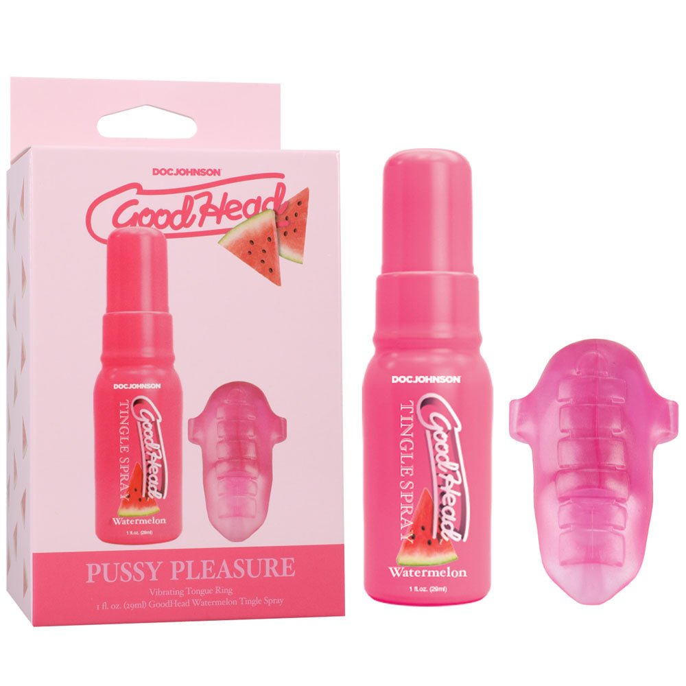 GoodHead Pussy Pleasure Party Kit - Watermelon GoodHead Tingle Spray and Vibrating Tongue Ring - LOTIONS & LUBES - Mr and Mrs D's