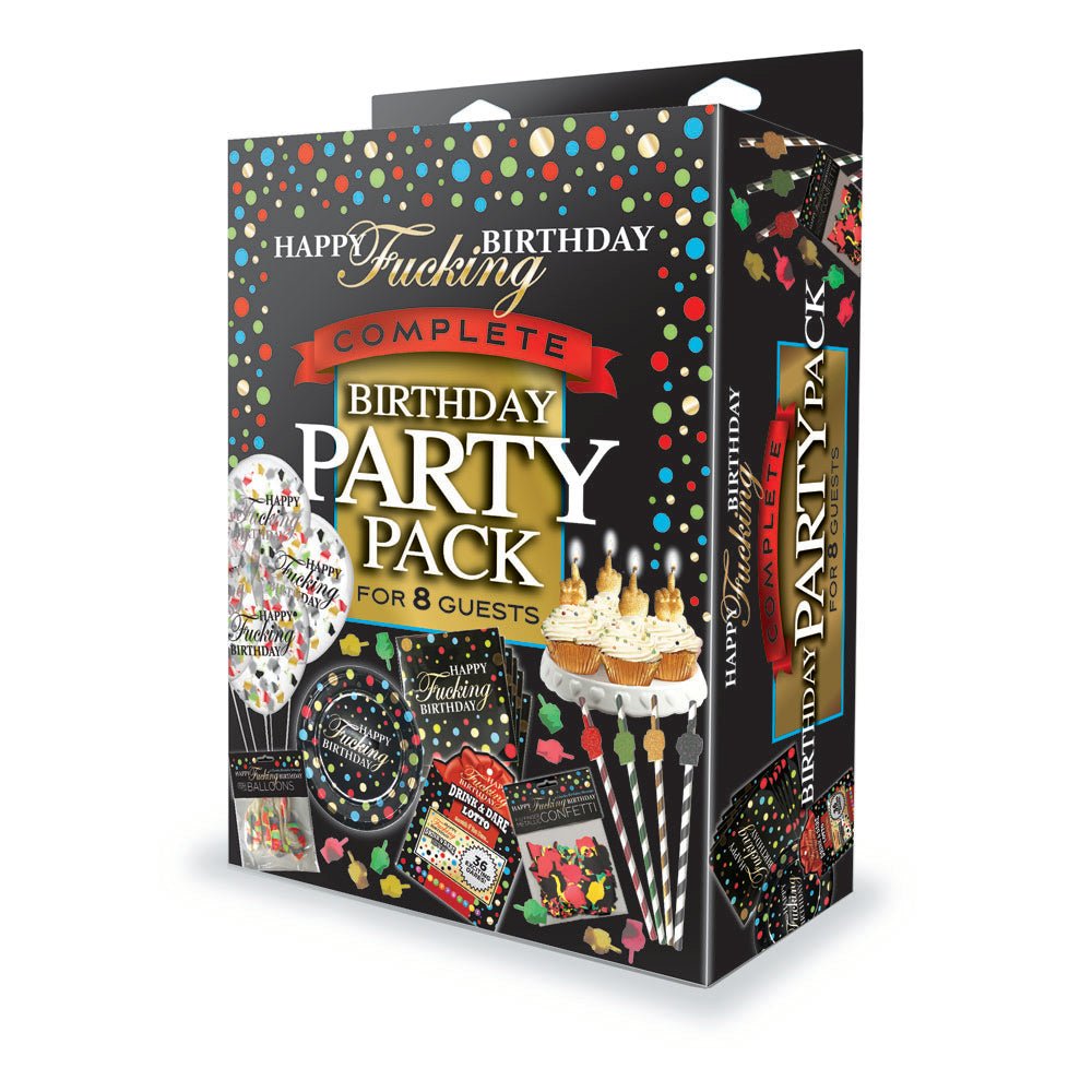 Happy F**king Birthday Complete Party Pack - Party Set for 8 People - Mr and Mrs D's