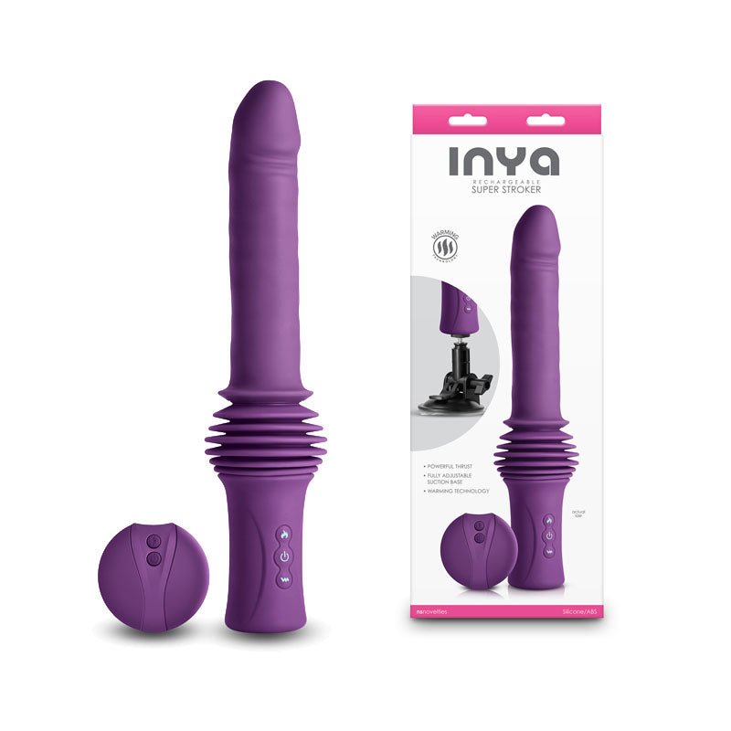 INYA Super Stroker Thrusting Vibrator - Purple - Mr and Mrs D's