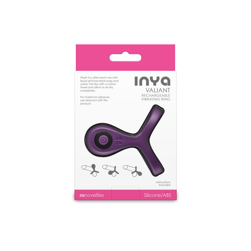 INYA Valiant - Berry - Purple USB Rechargeable Vibrating Cock Ring - Mr and Mrs D's