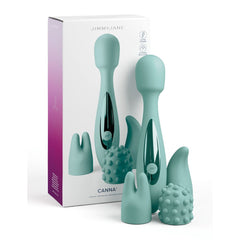JimmyJane Canna - Teal 21.8 cm Massage Wand with 3 Interchangeable Heads - Mr and Mrs D's