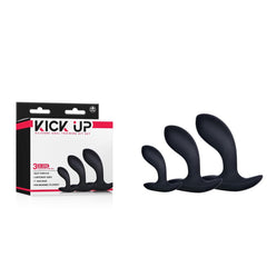 Kick Up Anal Trainer Set - Black Butt Plugs - Set of 3 Sizes - Mr and Mrs D's