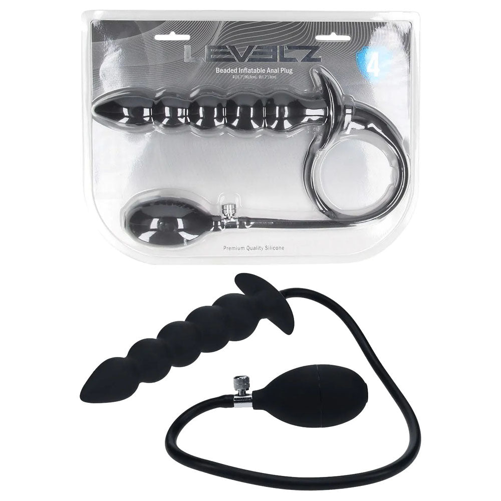 LEVELZ Beaded Inflatable Anal Plug - Black Butt Plug - ANAL TOYS - Mr and Mrs D's
