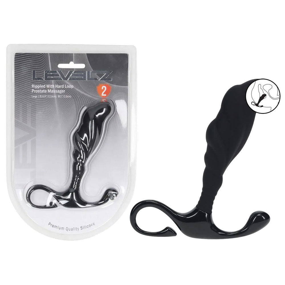 LEVELZ Rippled with Hard Loop Prostate Massager - Large Black - ANAL TOYS - Mr and Mrs D's