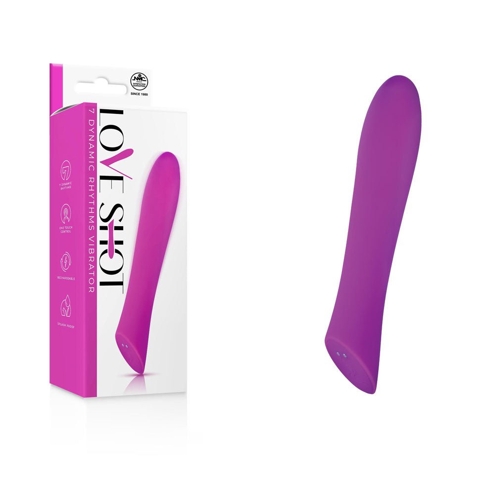 Love Shot - Purple 17.8 cm USB Rechargeable Vibrator - Mr and Mrs D's