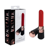 LOVELINE Dahlia - Black - Black/Red 12.5 cm USB Rechargeable Lipstick Vibrator - Mr and Mrs D's