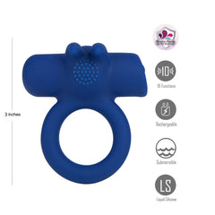 Maia HUXLEY Strong Vibrating Cock Ring - Blue USB Rechargeable - COCK RINGS - Mr and Mrs D's