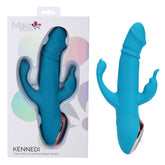 Maia KENNEDI - Blue 23.5 cm USB Rechargeable Triple Stimulating Vibrator - Mr and Mrs D's