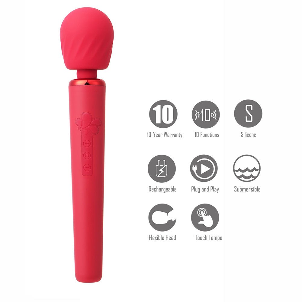 Maia NALA - Red - Red 30 cm USB Rechargeable Massage Wand - VIBRATORS - Mr and Mrs D's