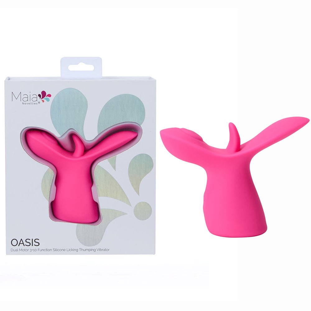 Maia OASIS - Pink - Pink USB Rechargeable Dual Motor Licking & Thumping Stimulator - STIMULATORS - Mr and Mrs D's