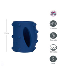 Maia ROMEO Vibrating Girth Enhancer Sleeve - Blue USB Rechargeable - COCK RINGS - Mr and Mrs D's