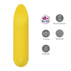 Maia TAWNI - Yellow - Yellow 9 cm USB Rechargeable Bullet with Flickering Tip - Mr and Mrs D's