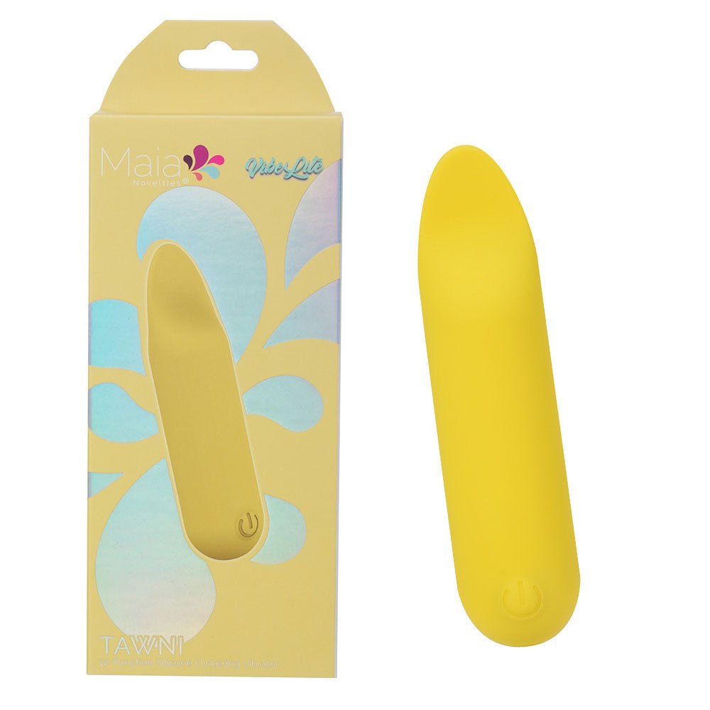 Maia TAWNI - Yellow - Yellow 9 cm USB Rechargeable Bullet with Flickering Tip - Mr and Mrs D's