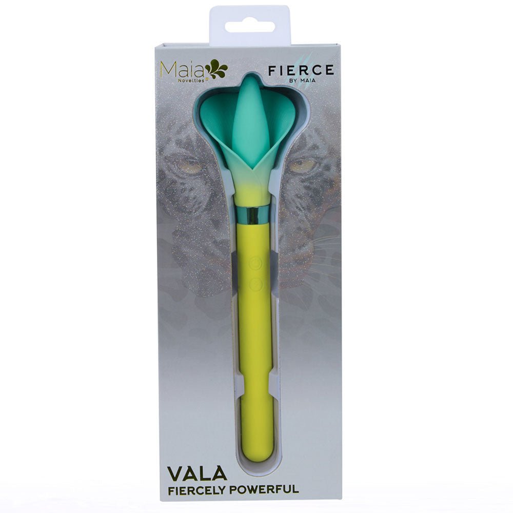 Maia VALA - Yellow - Yellow/Green 22.2 cm USB Rechargeable Flower Vibrator - VIBRATORS - Mr and Mrs D's