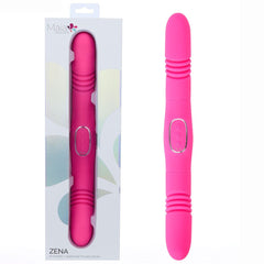 Maia ZENA - Pink - Pink 35.5 cm USB Rechargeable Dual Thrusting Double Ended Vibrator - VIBRATORS - Mr and Mrs D's