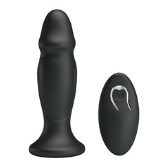 MR PLAY Powerful Vibrating Anal Plug - Black 12.4 cm USB Rechargeable Vibrating Anal Plug with Remote - Mr and Mrs D's