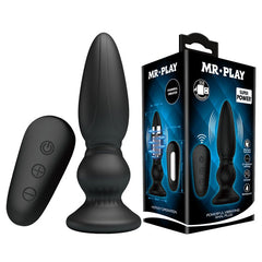 MR PLAY Powerful Vibrating Anal Plug - Black 12.5 cm USB Rechargeable Vibrating Anal Plug with Remote - Mr and Mrs D's