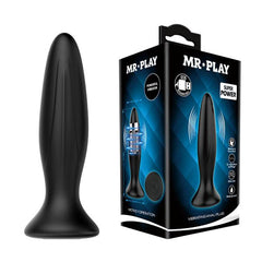 MR PLAY Vibrating Anal Plug - Black 12.8 cm USB Rechargeable Vibrating Butt Plug - Mr and Mrs D's