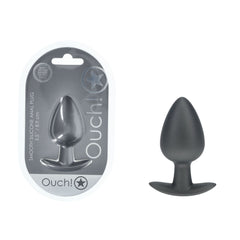 OUCH! Anal Plug - Large - Gun Metal - Gun Metal Grey 8.9 cm Large Butt Plug - ANAL TOYS - Mr and Mrs D's