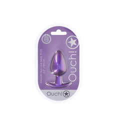 OUCH! Anal Plug - Large - Metallic Purple - Metallic Purple 8.9 cm Large Butt Plug - ANAL TOYS - Mr and Mrs D's