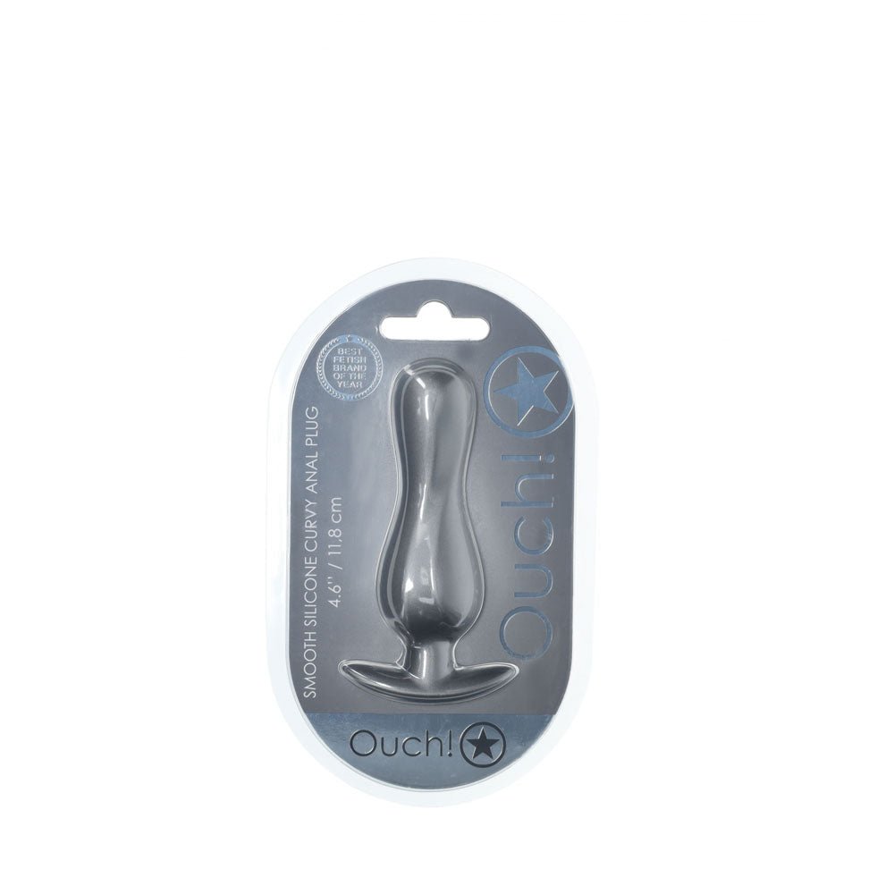 OUCH! Curvy Anal Plug - Gun Metal - Gun Metal Grey 11.7 cm Butt Plug - ANAL TOYS - Mr and Mrs D's
