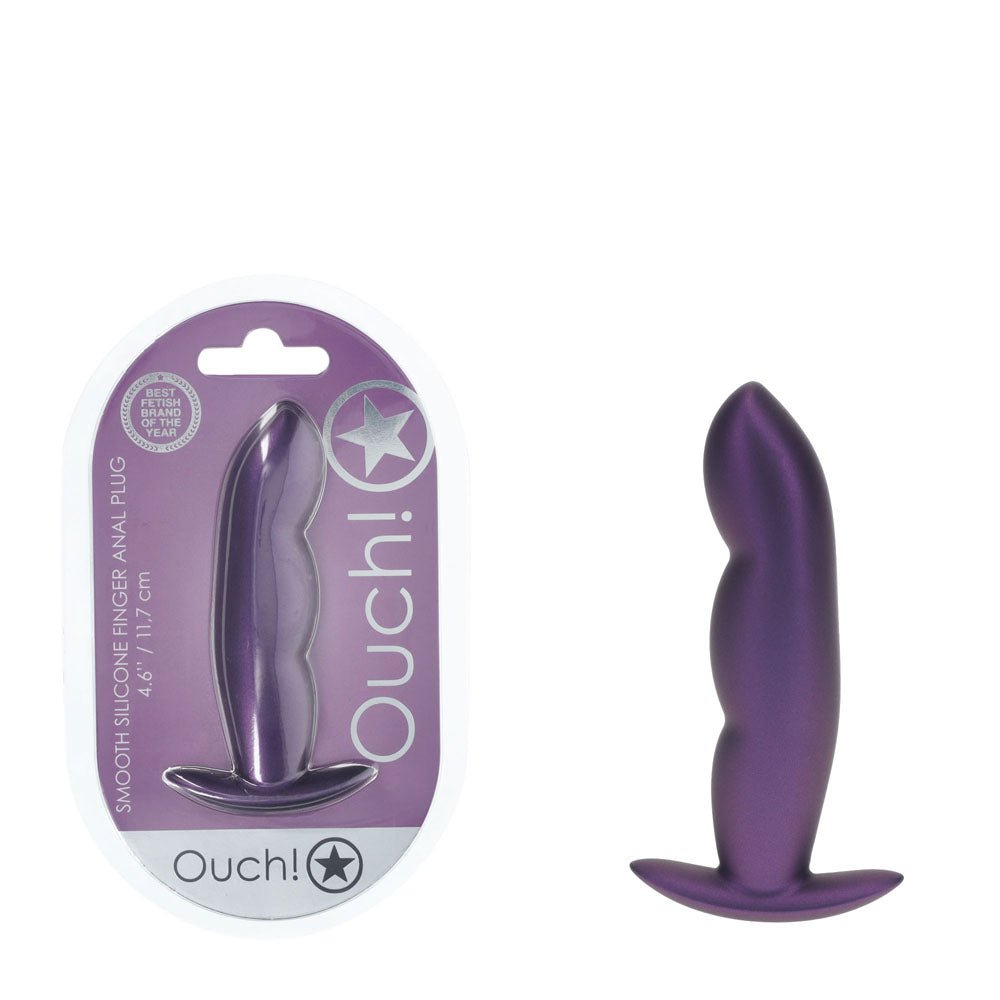 OUCH! Finger Anal Plug - Metallic Purple - Metallic Purple 11.7 cm Butt Plug - ANAL TOYS - Mr and Mrs D's