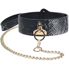 OUCH! Florence Collection - Black Collar with Leash - BONDAGE - TOYS - Mr and Mrs D's