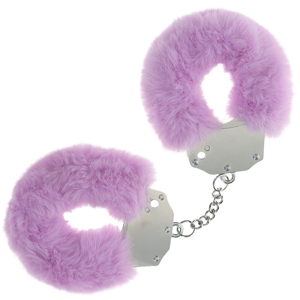 OUCH! Heavy - Duty Fluffy Cuffs - Lavender - Lavender Fluffy Restraints - BONDAGE - TOYS - Mr and Mrs D's