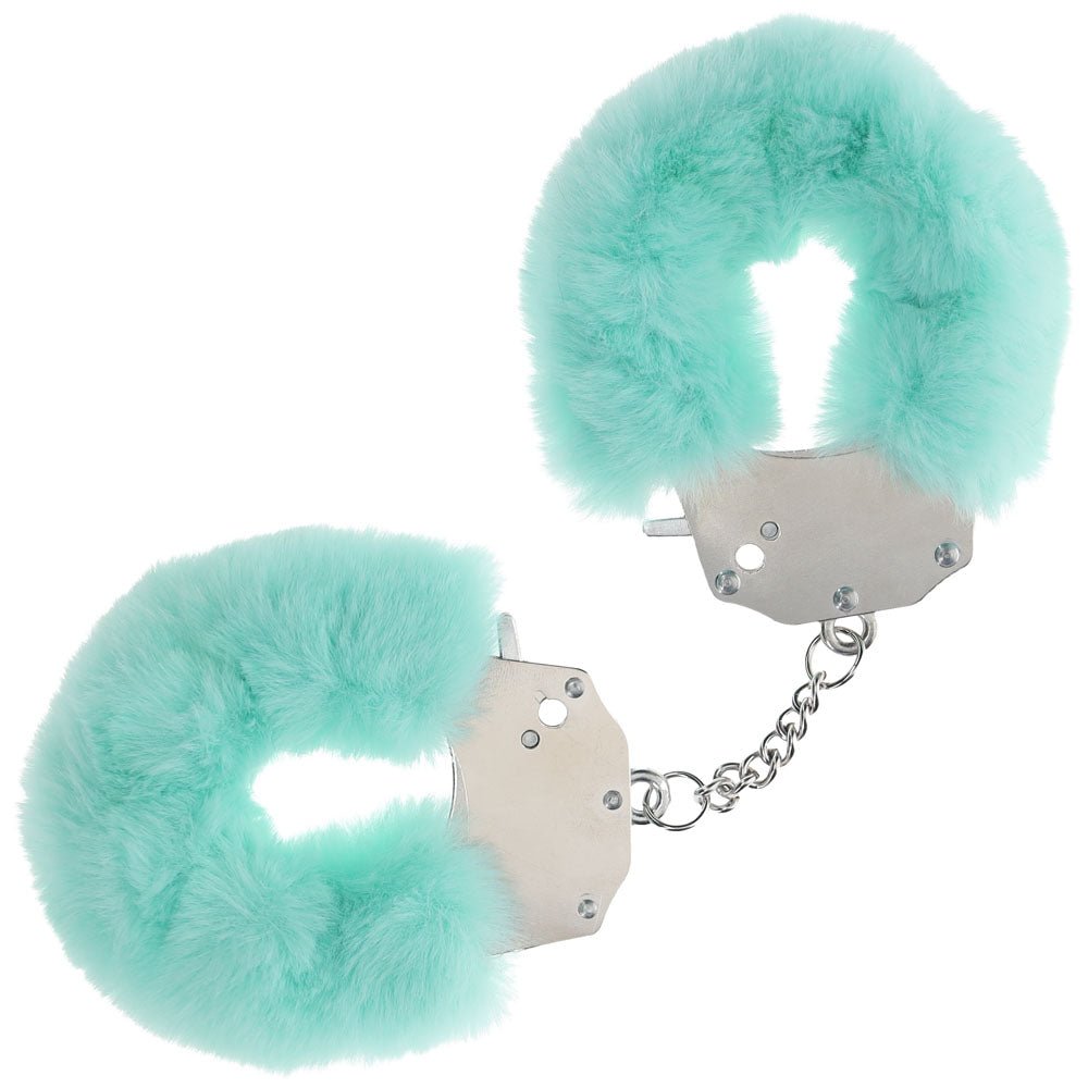 OUCH! Heavy - Duty Fluffy Cuffs - Powder Green - Powder Green Fluffy Restraints - BONDAGE - TOYS - Mr and Mrs D's