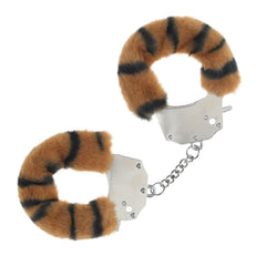 OUCH! Heavy - Duty Fluffy Cuffs - Tiger - Tiger Fluffy Restraints - BONDAGE - TOYS - Mr and Mrs D's
