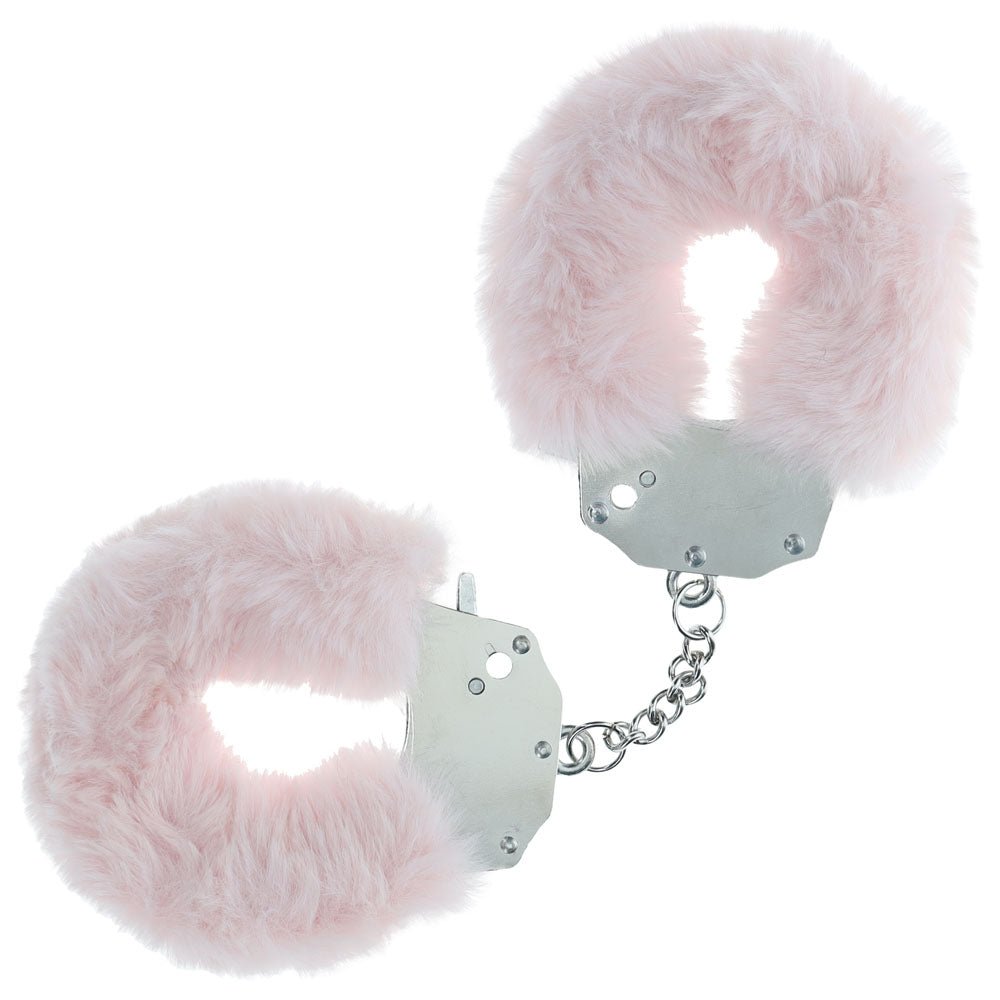 OUCH! Heavy - Duty Powder Pink Fluffy Cuffs - Restraints - Mr and Mrs D's