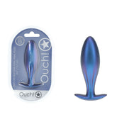 OUCH! Oval Anal Plug - Metallic Blue - Metallic Blue 11.7 cm Butt Plug - ANAL TOYS - Mr and Mrs D's