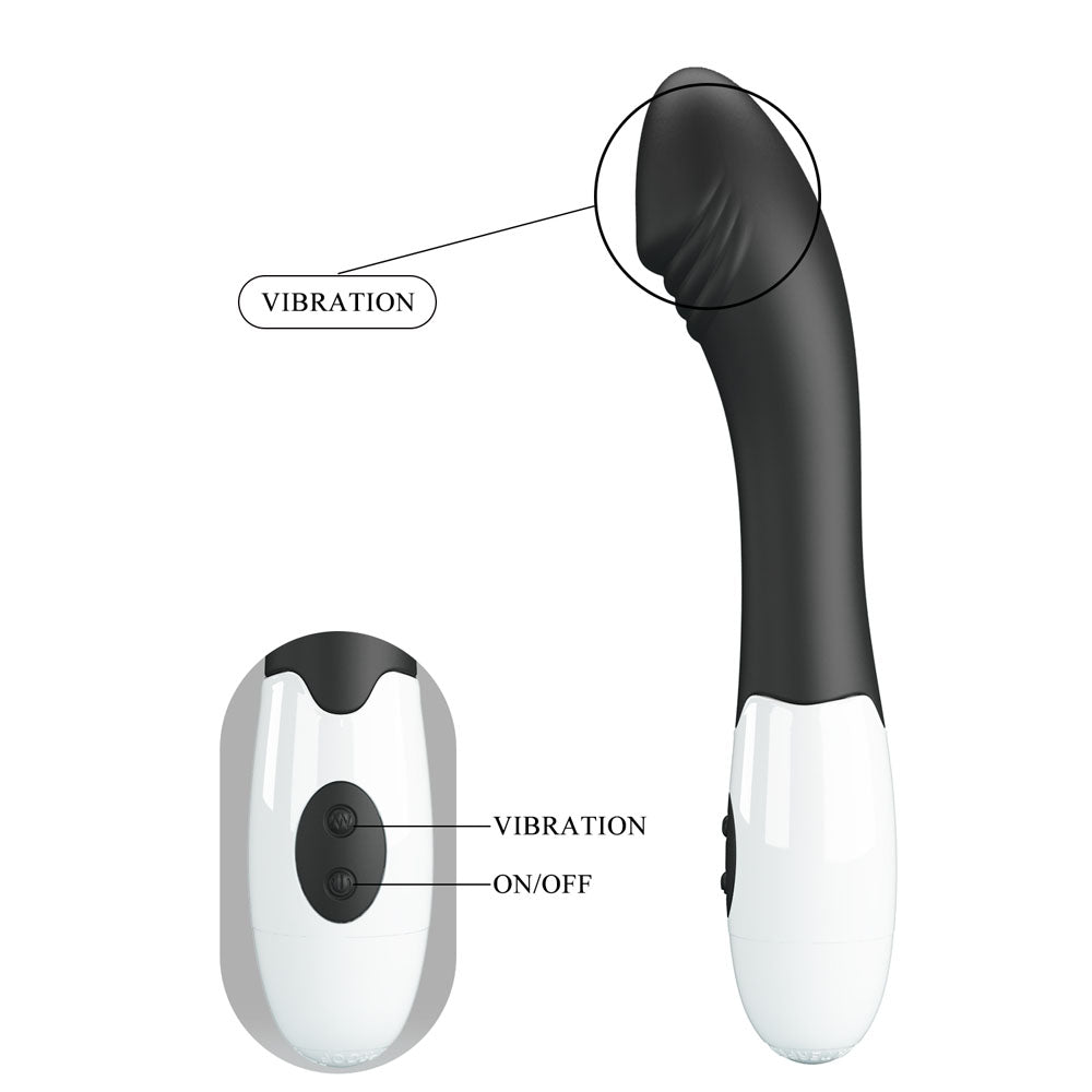 Party Up BILL Classic Vibe - Black - Black 19 cm Vibrator - Mr and Mrs D's