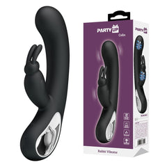 Party Up COLIN Rabbit Vibe - Black - Black 21 cm USB Rechargeable Rabbit Vibrator - Mr and Mrs D's