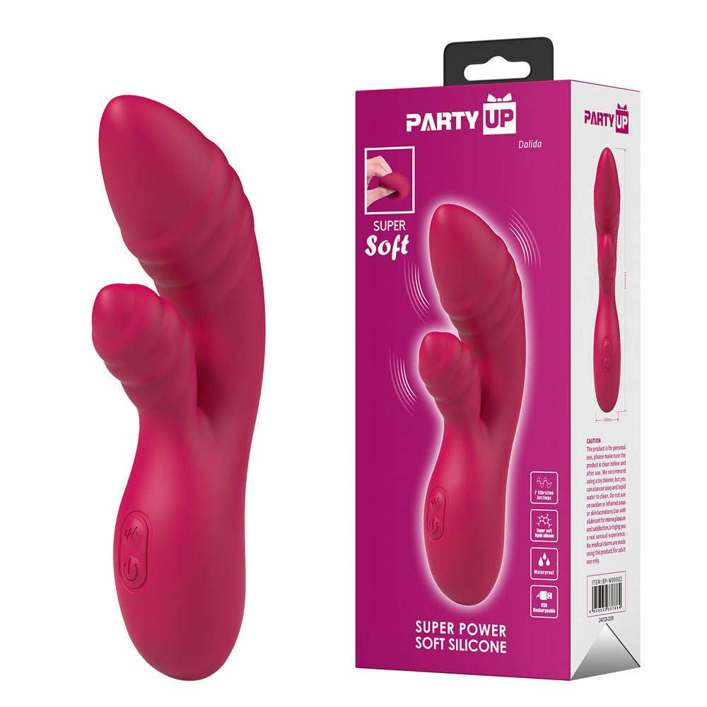 Party Up DALIDA - Pink - Pink 16.2 cm USB Rechargeable Rabbit Vibrator - Mr and Mrs D's