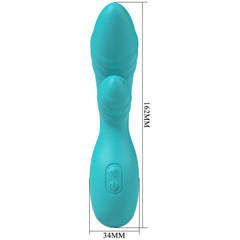 Party Up DALIDA - Teal - Teal 16.2 cm USB Rechargeable Rabbit Vibrator - Mr and Mrs D's