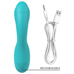 Party Up DALIDA - Teal - Teal 16.2 cm USB Rechargeable Rabbit Vibrator - Mr and Mrs D's