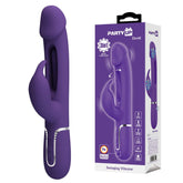 Party Up DAVID Swinging Vibe - Purple - Purple 23.2 cm USB Rechargeable Rabbit Vibrator with Flicking Arm - Mr and Mrs D's