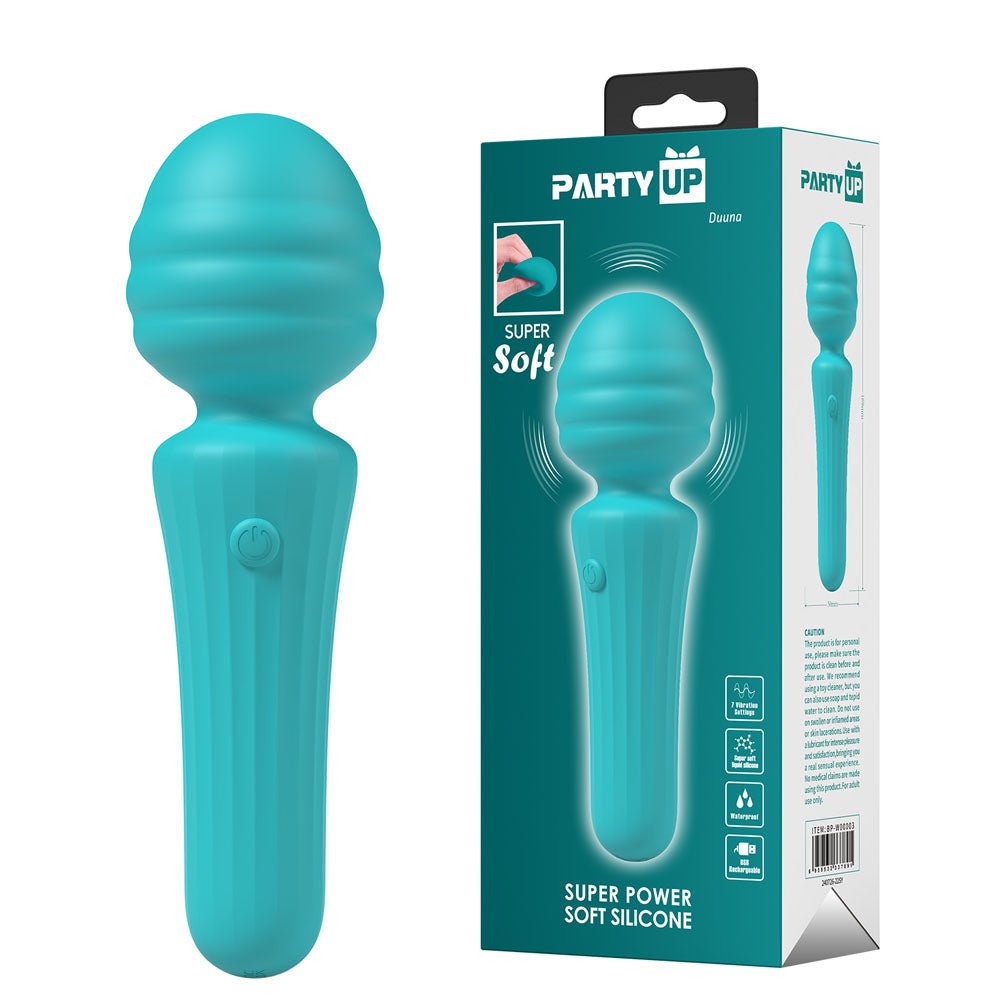 Party Up DUUNA - Teal - Teal 16.9 cm USB Rechargeable Massage Wand - Mr and Mrs D's